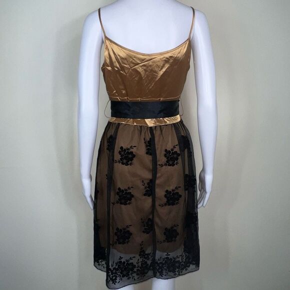 Heart Soul Cocktail Dress in Gold with Black Lace Overlay - Picture 5 of 16